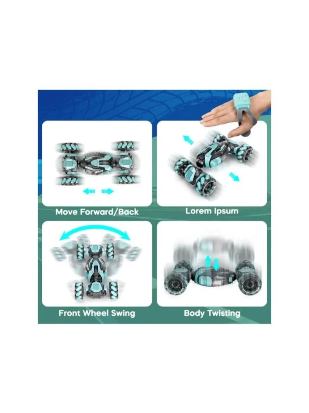 Gesture Sensing RC Stunt Car 360° Rotating 4WD All-Terrain Remote Control Car